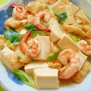 豆腐と海老油揚げの中華煮